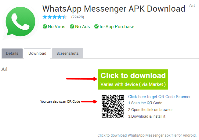 One more Website to download WhatsApp apk to your computer