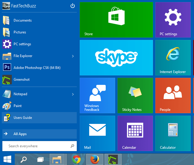 Windows 10 New Menu