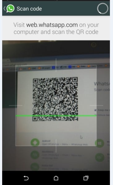 whatsapp web QR Code scanning