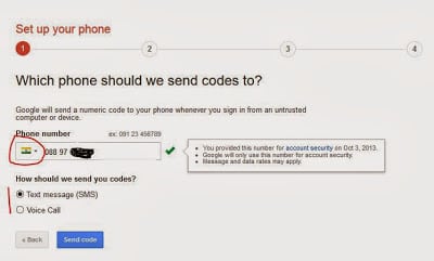 Phone number verification for gmail